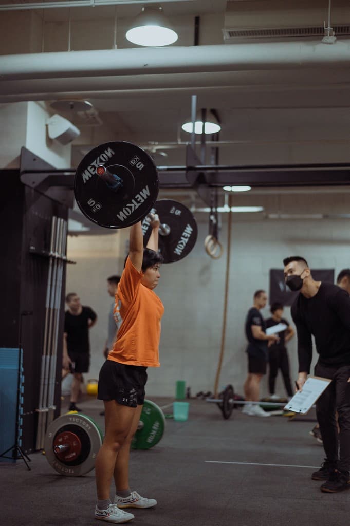 Lifting weights at the gym