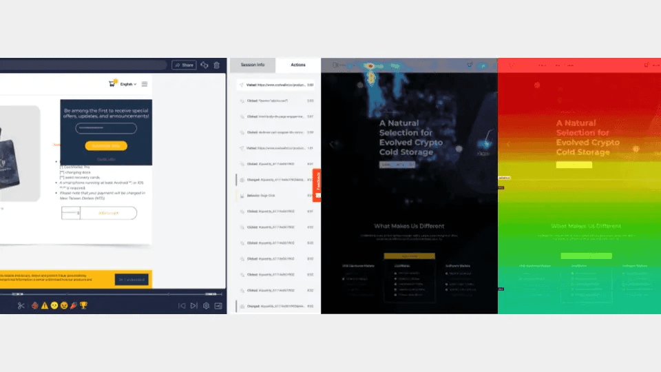 Click heatmap analysis of the site