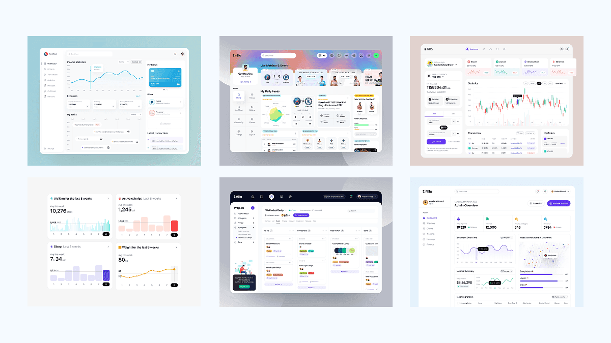 Dashboard UI pattern references